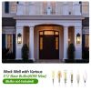 1-Pack 22.0" Outdoor Wall Lantern with Dusk to Dawn Sensor, Matte Black Finish, Clear Glass Panels, Weatherproof Exterior Light for Porch, Patio
