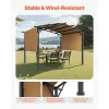 10 x 10 ft Outdoor Pergola, Arched Top Metal Pergola, Retractable Pergola with Sun Shade Canopy, Large Patio Shelter Pavilion