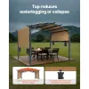 10 x 10 ft Outdoor Pergola, Arched Top Metal Pergola, Retractable Pergola with Sun Shade Canopy, Large Patio Shelter Pavilion