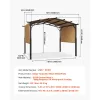 10 x 10 ft Outdoor Pergola, Arched Top Metal Pergola, Retractable Pergola with Sun Shade Canopy, Large Patio Shelter Pavilion
