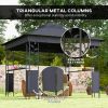 10' x 10' Outdoor Gazebo with Shelves and Netting, UV30+ Double Roof Patio Gazebo for Lawn, Backyard and Deck