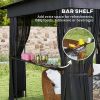 10' x 10' Outdoor Gazebo with Shelves and Netting, UV30+ Double Roof Patio Gazebo for Lawn, Backyard and Deck