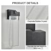 18"(H) 1-pack 12W Modern Outdoor Wall Light Fixture, Weatherproof LED Wall Sconce with Bubble Crystal, Black Finish, Up and Down Lighting for Porch