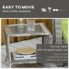 2 Pieces Wicker Patio Lounge Set w/ Cushions, Outdoor PE Rattan Sun Lounger Sets w/ 5-Level Reclining Chaise Chair & Two-tier Glass Top Coffee Table
