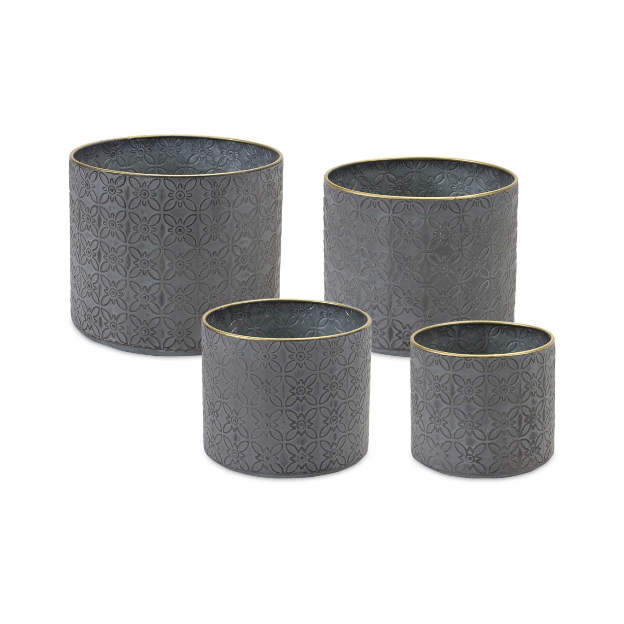 Ornate Geometric Metal Planter