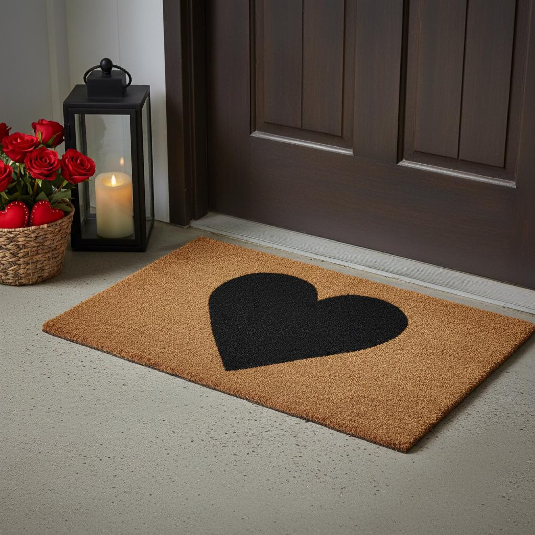 Heart Outdoor Coir Door Mat