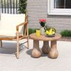 24" Round Mahogany Accent Table - Solid Wood, 110lbs Capacity, Indoor/Outdoor Use, Natural