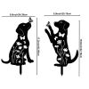 2pcs Metal Dog Garden Decor: Adorable Puppy Silhouette Stakes. These Decorative Outdoor Yard Art Pieces, Ideal for Dog Lovers