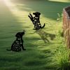 2pcs Metal Dog Garden Decor: Adorable Puppy Silhouette Stakes. These Decorative Outdoor Yard Art Pieces, Ideal for Dog Lovers