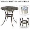 3 Pieces Outdoor Set Patio Bistro with Attached Removable Ice Bucket
