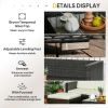 3 Pieces Patio Furniture Set with Cushions, Outdoor PE Rattan Wicker Conversation Corner Sofa Set with Glass Top Table and Adjustable Foot for Garden