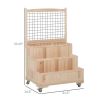 3-Tiers Vertical Raised Garden Bed with Trellis 53 Inch Height with Wheels And Back Storage Area for Flowers Vegetables Herbs