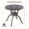 31.5" Cast Aluminum Table Patio Round Dining Table with Umbrella Hole