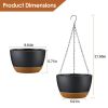 4 Pcs Minimalist Style Hanging Planters with 9.64-inch Diameter, Drainage Holes, and Removable Self-Watering Tray