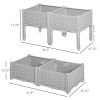 4-Piece Raised Garden Bed with Legs, Self-Watering Planter Box Raised Bed to Grow Flowers, Herbs & Vegetables, Gray