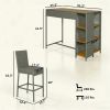 5-piece outdoor bar counter, outdoor tables and chairs, gray