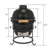 53747749  13in round ceramic charcoal grill, ceramic carbon oven, 2 in 1 iron carbon oven, three layers of elliptical cylinder oven, temperature contr