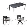 7-Piece Outdoor Patio Aluminum Furniture, Modern Dining Set