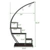 Artisasset 2pcs 5 Layers Semicircle Iron Wood Suitable For Garden Balcony Patio Lawn Home Decoration Plant Stand Flower Pot Stand Iron Flower Stand Bl