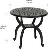 Outdoor Cast Aluminum Side Table for Garden Porch Balcony