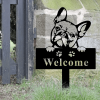 CIFbuy Vintage French Bulldog Welcome Sign Outdoor Garden Patio Decor Lawn Ornament Plant Statue (TikTok, temu pick-up service)