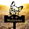 CIFbuy Vintage French Bulldog Welcome Sign Outdoor Garden Patio Decor Lawn Ornament Plant Statue (TikTok, temu pick-up service)