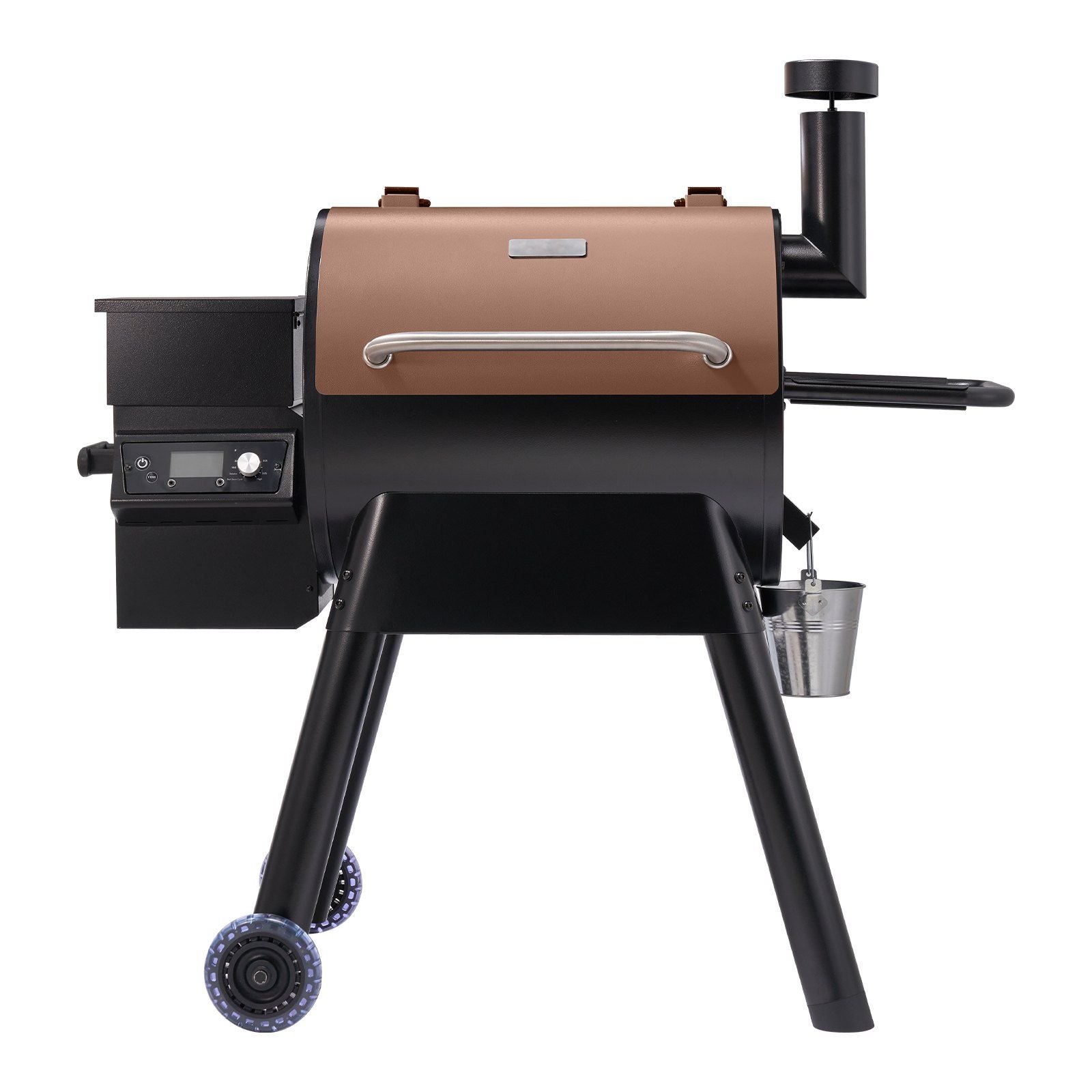 Wood Pellet Grill Smoker, 8 in 1 BBQ Grills for Outdoor Cooking, 575 Sq Inch Cook Area Electric Grill and Smoker, with LCD Screen Controller, Meat Pro