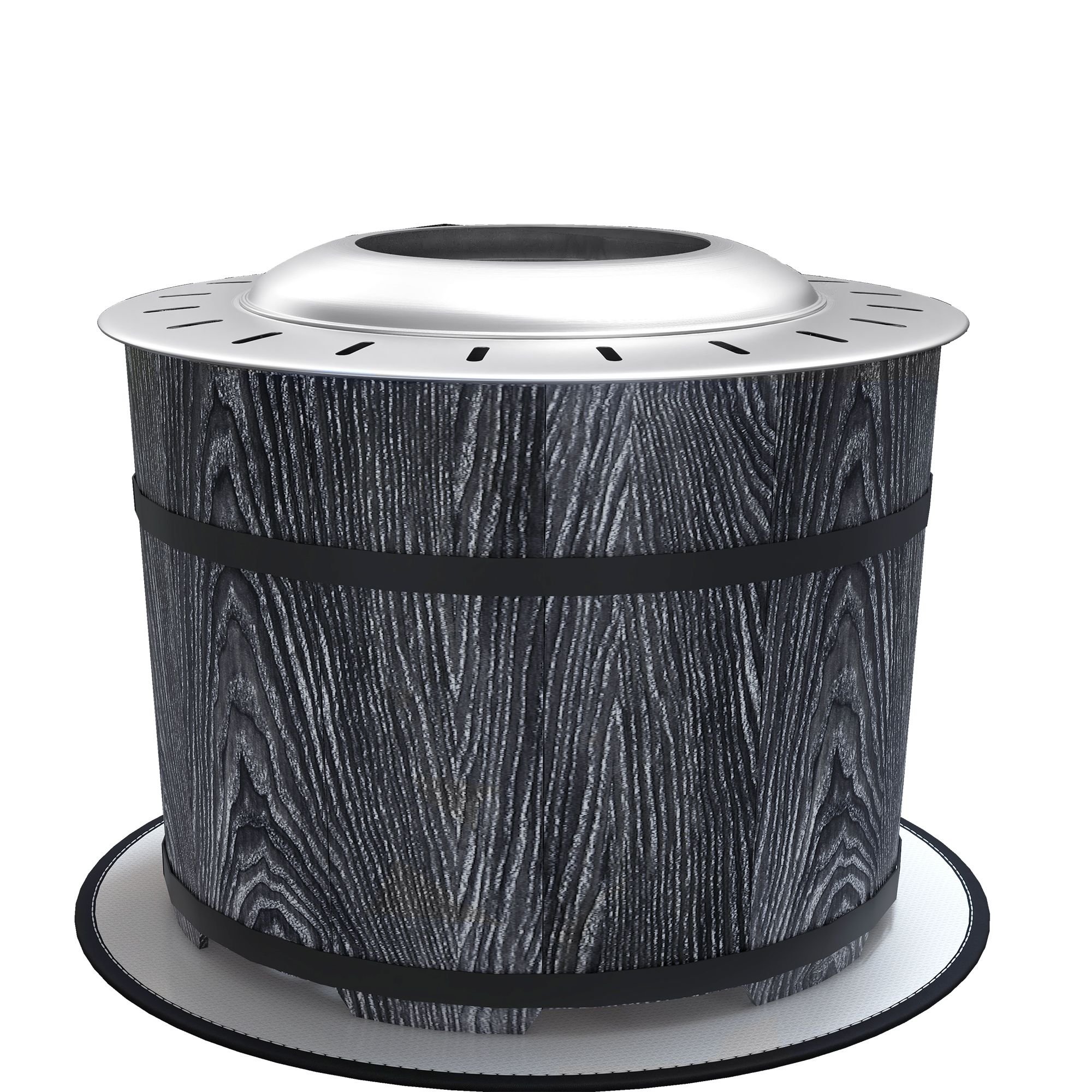 Outsunny Smokeless Fire Pit Portable Magnesium Oxide Bonfire Stove with Mat Black For Patio and Picnic