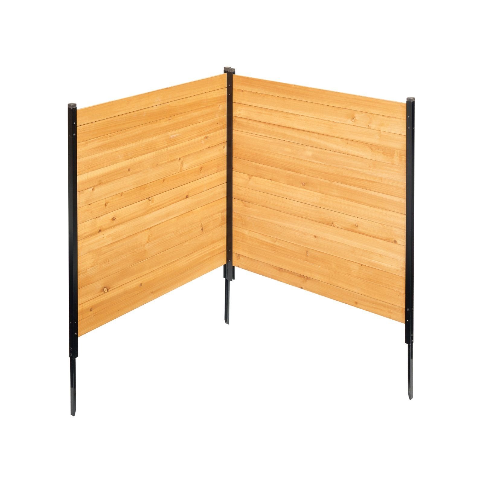 Wood Privacy Fence, 38" W x 42" L, 2 Panel Solid Air Conditioner Fence Screen, Pool Equipment Enclosure with Metal Stakes, Easy DIY Installation, Outd