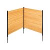 Wood Privacy Fence, 38" W x 42" L, 2 Panel Solid Air Conditioner Fence Screen, Pool Equipment Enclosure with Metal Stakes, Easy DIY Installation, Outd