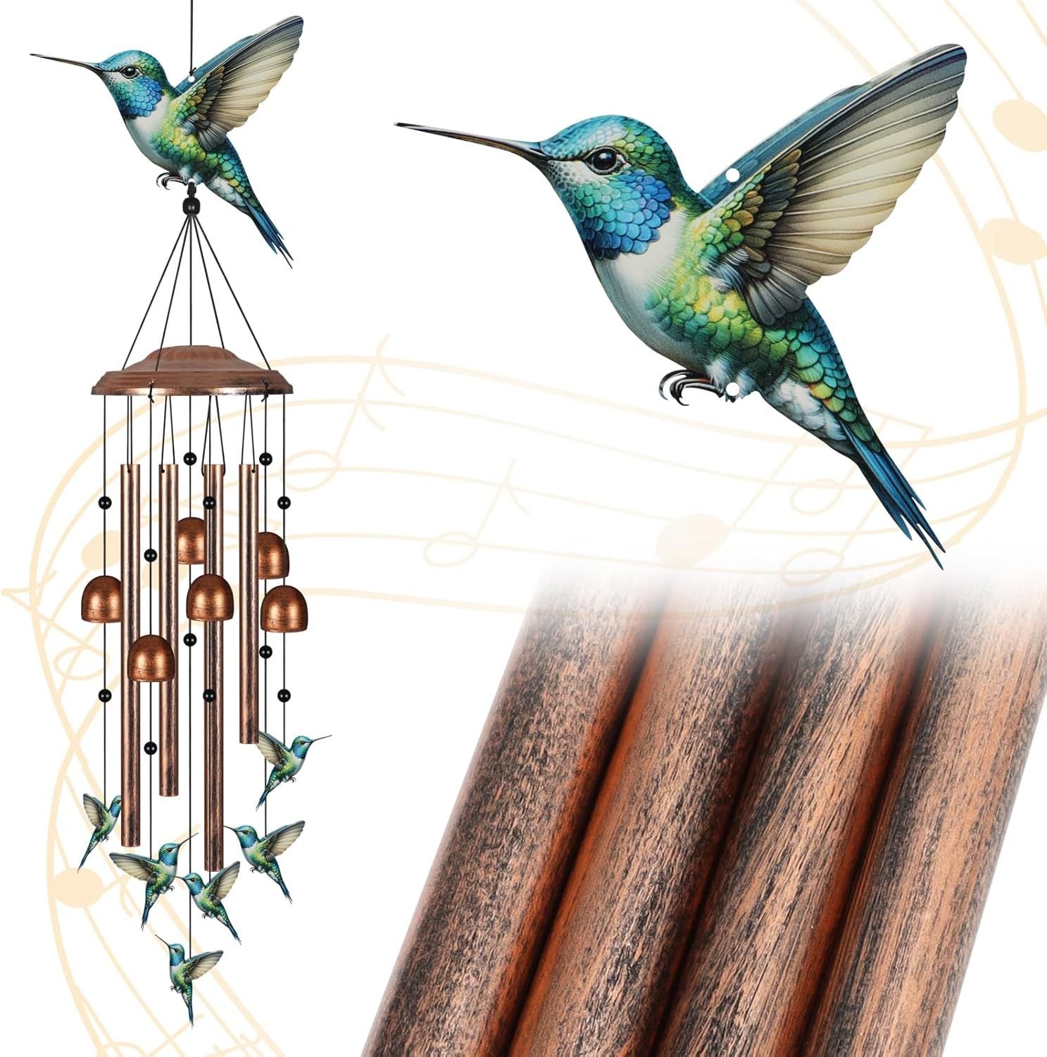 Wind Chimes for Outside, Sympathy Wind Chimes for Outdoors Garden Decor with Natural Sounds, Gifts for Women Mom and Grandma, Indoor Outdoor Decoratio