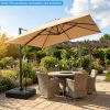 330 lbs Weighted Cantilever Umbrella Base with Wheels and Retractable Pull Rod