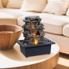 Tabletop Water Fountain, Home DÃ©cor Soothing Sound Machine with Automatic Pump, Deep Basin and Natural River Rocks.