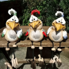 3 Pcs Funny Chicken Fence Decor Statues, Fun Design, Resin Made with Waterproof Function, Ideal as Kids' Gifts, Also Perfect for Yard, Garden & Balcon