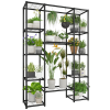 Plant Stand Metal Outdoor Indoor Tall Large Plant Shelf Hanging Plant Stand Waterproof Black Plant Rack Flower Holder for Living Room Patio Balcony Ga