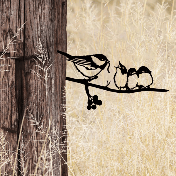 CIFbuy Vintage Sparrow Wall Art iron Garden Patio Sculpture Weather Resistant Outdoor Decor Gift (TikTok, temu pick-up service)