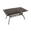 59 Inch Aluminum Patio Dining Table with Umbrella Hole fot 6 Persons