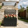 Tall Metal Planter Raised Garden Bed with Trellis 35.5in L x 11.9in W x 47.3in H - Large Flower Box Privacy Screen for Porch, Patio, Garden