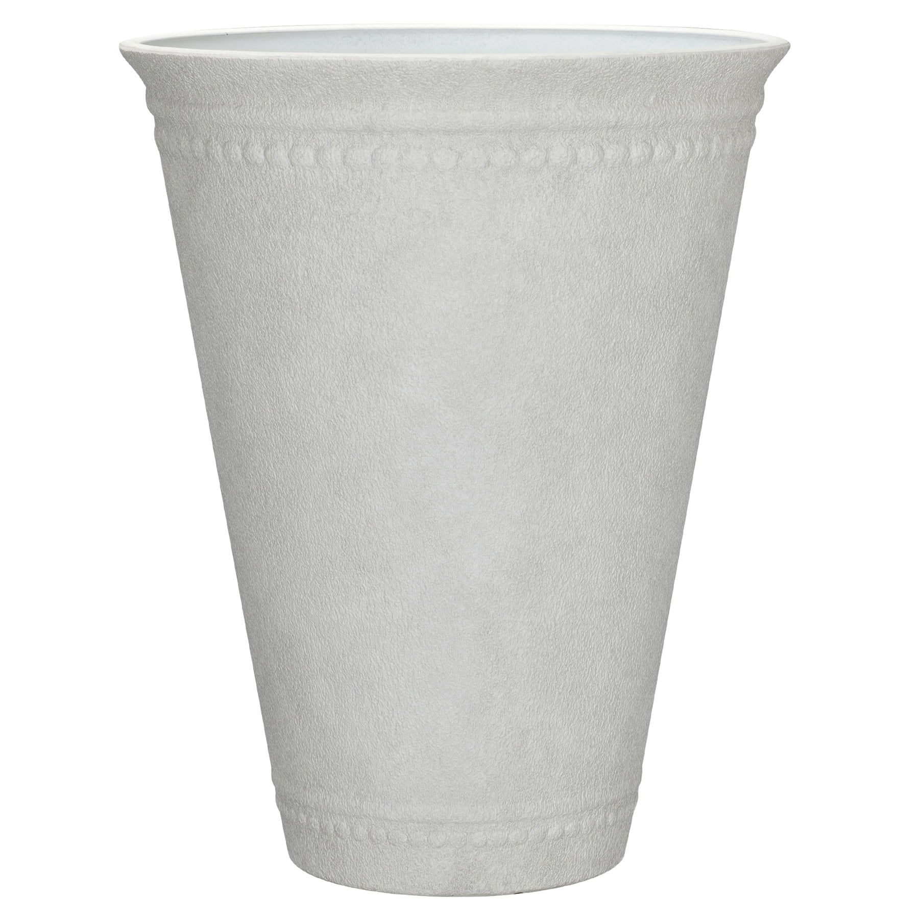 Asti Tall White Planter - 16.1'' D x 20.1'' H, 100% Recycled Resin
