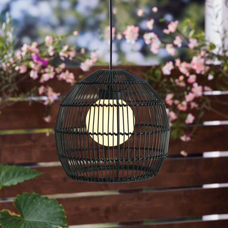 and 16'' 13 Lights Black PE Woven Pendant