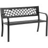 Outdoor Durable Steel Garden Bench - Black