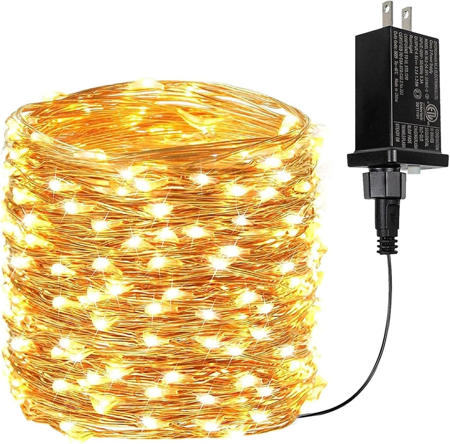 66Ft 200 LED Fairy Lights Plug in, Waterproof String Lights Outdoor & Indoor 8 Modes Christmas Light Bedroom Decor, Timer Twinkle Lights for Girl's Ro
