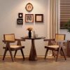 Modern Mid Century Dining Chairs Set of 2, Rattan Accent Chairs, Comfy Armchairs