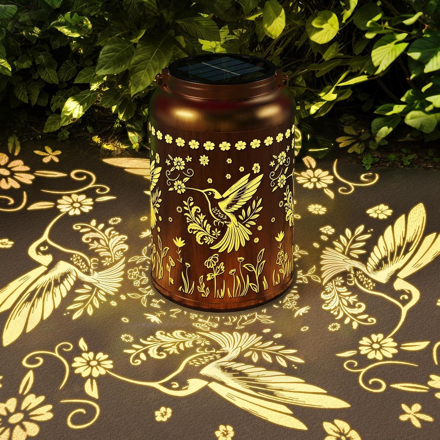 Present, Solar Lanterns Outdoor Waterproof, Garden Decor Gifts for Women Mom Grandma, Outdoor Hanging Lantern Solar Lights, Metal Decorative Light for