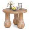 24" Round Mahogany Accent Table - Solid Wood, 110lbs Capacity, Indoor/Outdoor Use, Natural