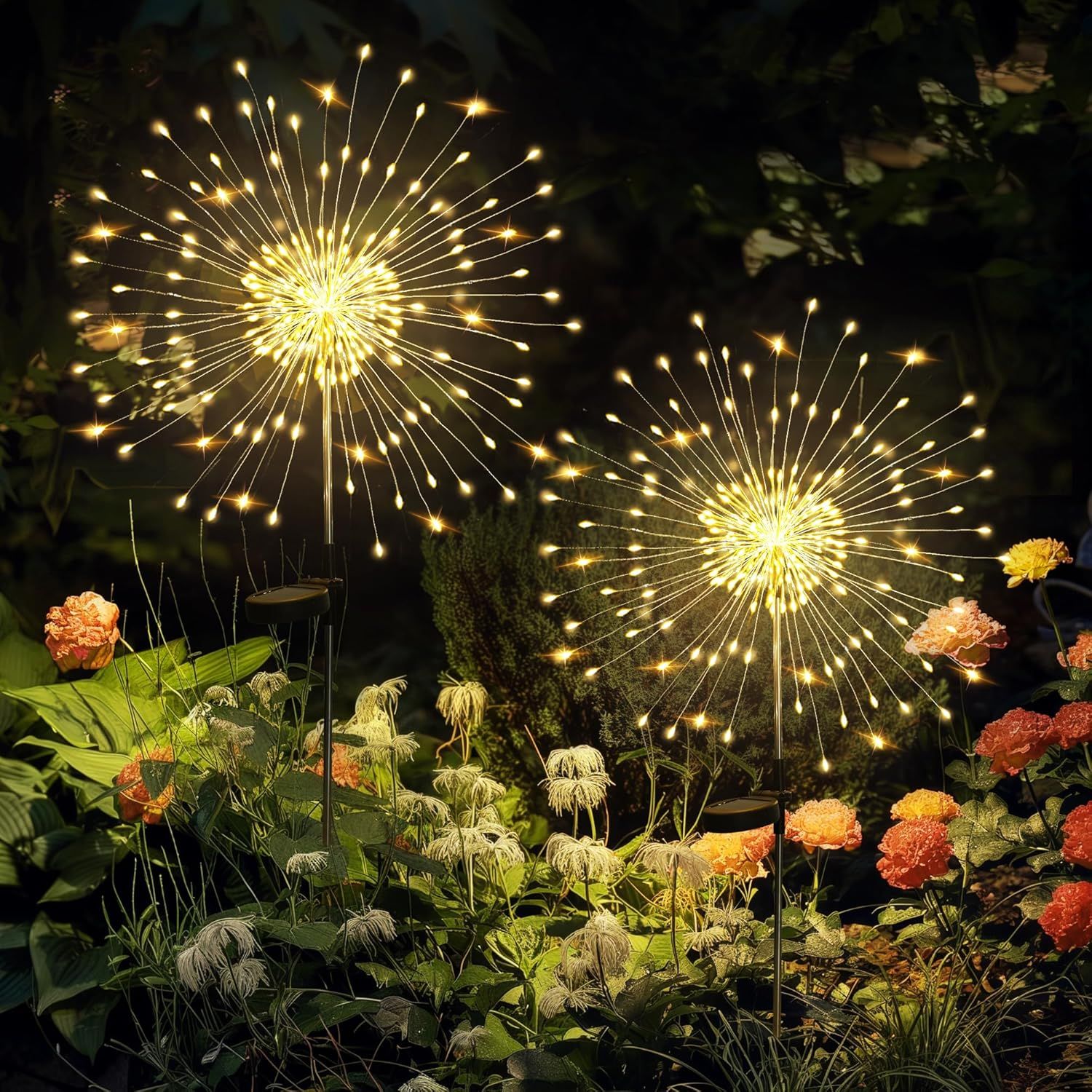 Garden Decor Outdoor Lights 120LED 2Pack, Solar Garden Lights Outside Fairy Firework Decorative