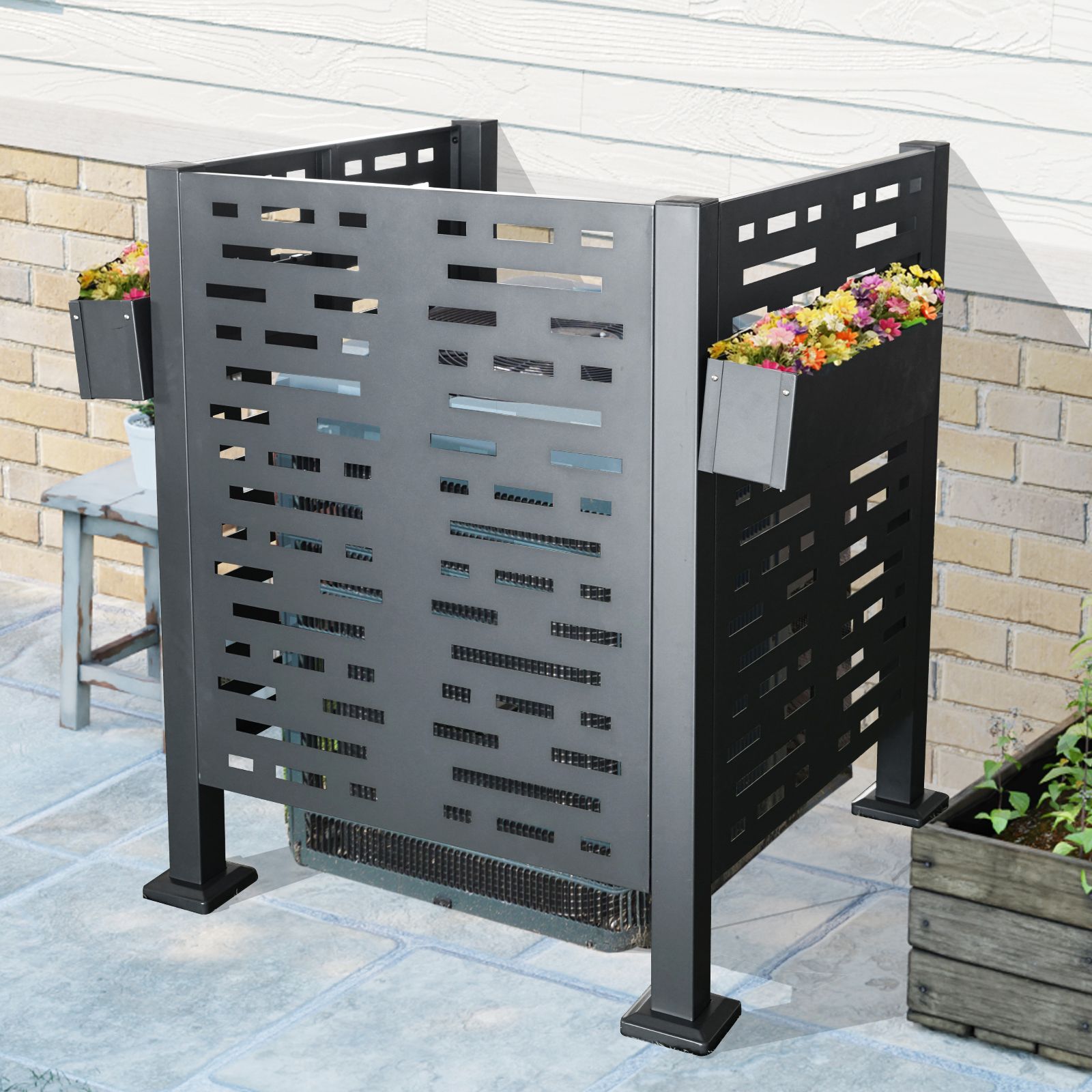 3ftx3ft Air Conditioner Fence for Outdoor Units,Metal Privacy Fence Cover, Perfect to Conceal Air Conditioning Units