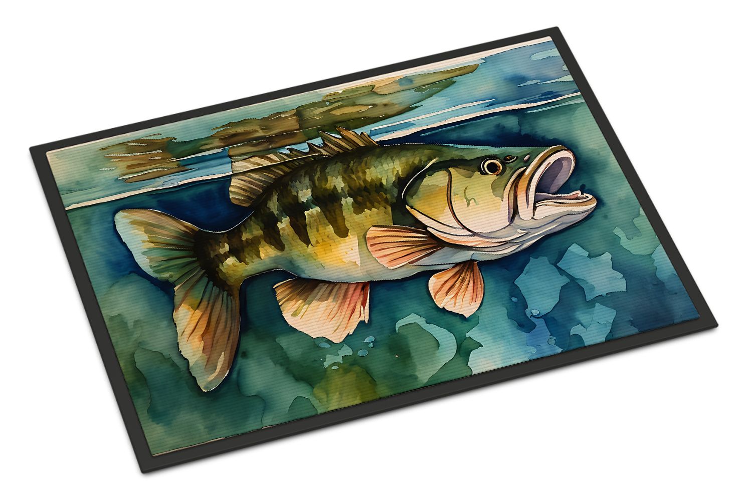 NEW Smallmouth Bass Doormat Front Door Mat Indoor Outdoor Rugs for Entryway, Non Slip Washable Low Pile, 18H X 27W