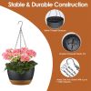 4 Pcs Minimalist Style Hanging Planters with 9.64-inch Diameter, Drainage Holes, and Removable Self-Watering Tray