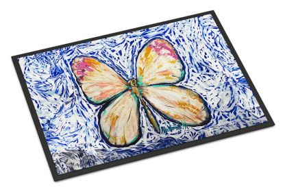 NEW Butterfly Violet Tip Doormat Front Door Mat Indoor Outdoor Rugs for Entryway, Non Slip Washable Low Pile, 18H X 27W